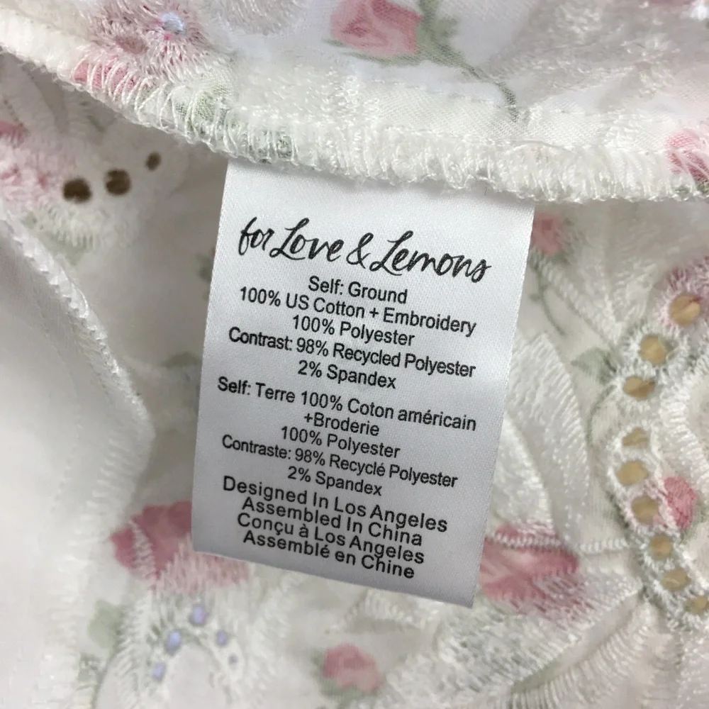 FOR LOVE & LEMONS NWT JACKSON COTTON EMBROIDERED MINI DRESS IN FLORAL PRINT S - Picture 14 of 16